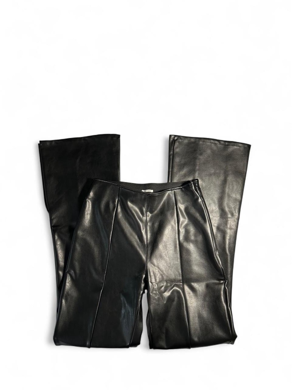 Abercrombie & Fitch Vegan Leather Split Hem Flare Pants Small